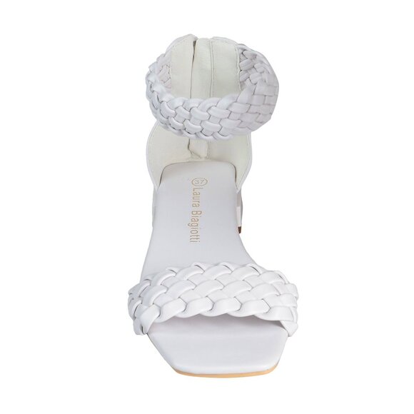 Elegant White Braided Sandals - Picture 3 of 9